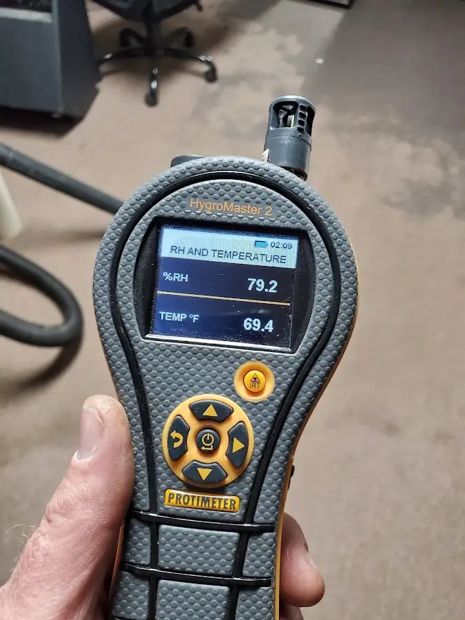 Moisture meter humidity assessment for Fire & Smoke Damage Restoration in Rialto